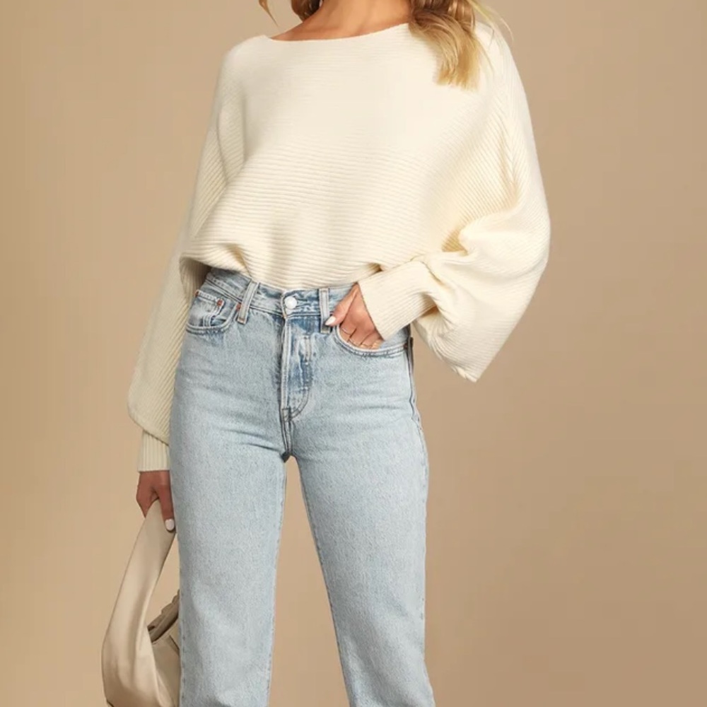 NWOT Altar’d state white ribbed sweater